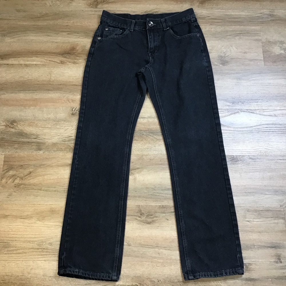 ROK Jeans Size 30/32 Straight Leg Denim 5 Pocket Cotton Black Wash